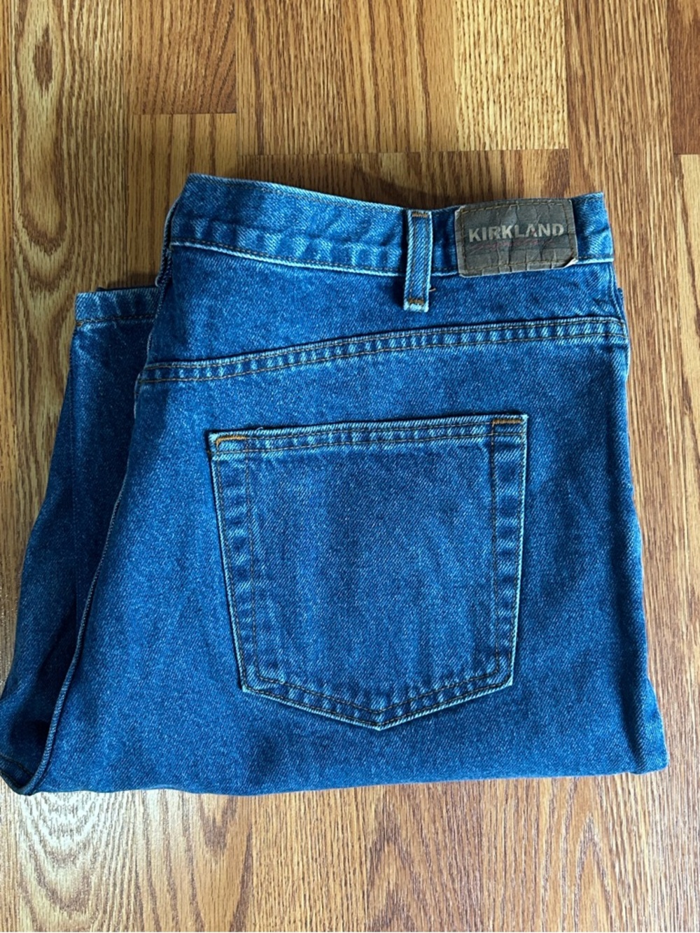 Kirkland Signature Men’s Straight Leg Size 40 X 32 Dark Blue Jeans 5 Pockets